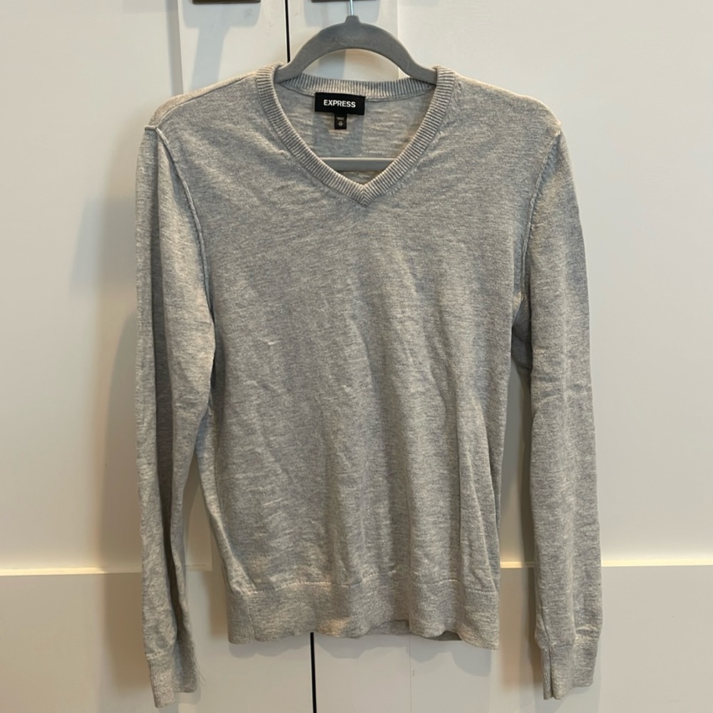 EXPRESS grey vneck sweater